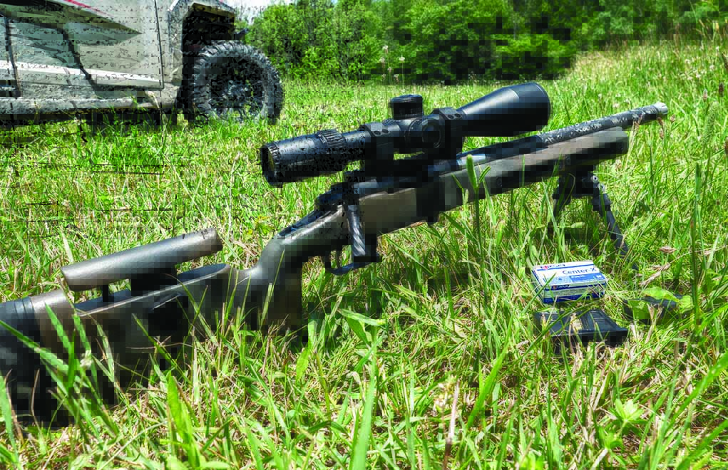 The new Zermatt RimX with a 16.5-inch PROOF barrel. With fewer than 100 rounds down the pipe, it connected easily at 500 yards. Note the Vortex Strike Eagle. It’s maybe the best scope option around for ELR rimfire when considering price versus performance.