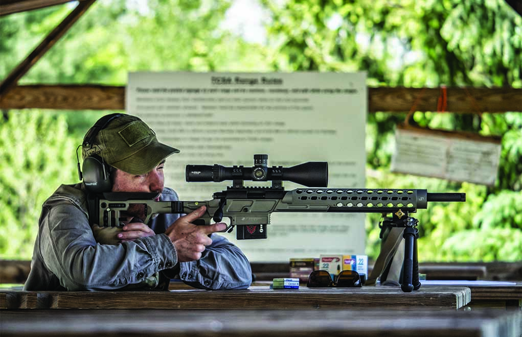 The author puts the Vudoo on paper at 50, 100 and 200 yards. This real-world dope, coupled with an accurate muzzle velocity, made connecting at 500 yards possible.
