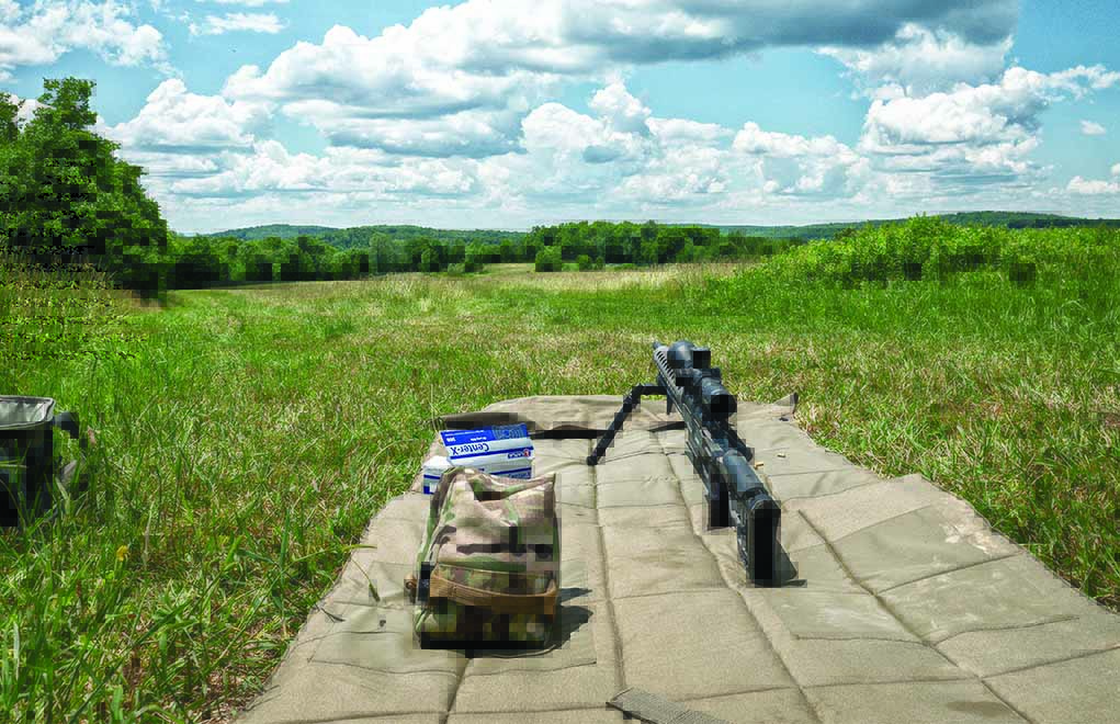 Figuring the wind was the hardest part—thanks to the layout of this hilltop. At the rifle, it blew between 5 and 10 mph at 90 degrees. After the hedgerow at the 300-yard mark, the wind switched around to between 180 and 270 degrees.
