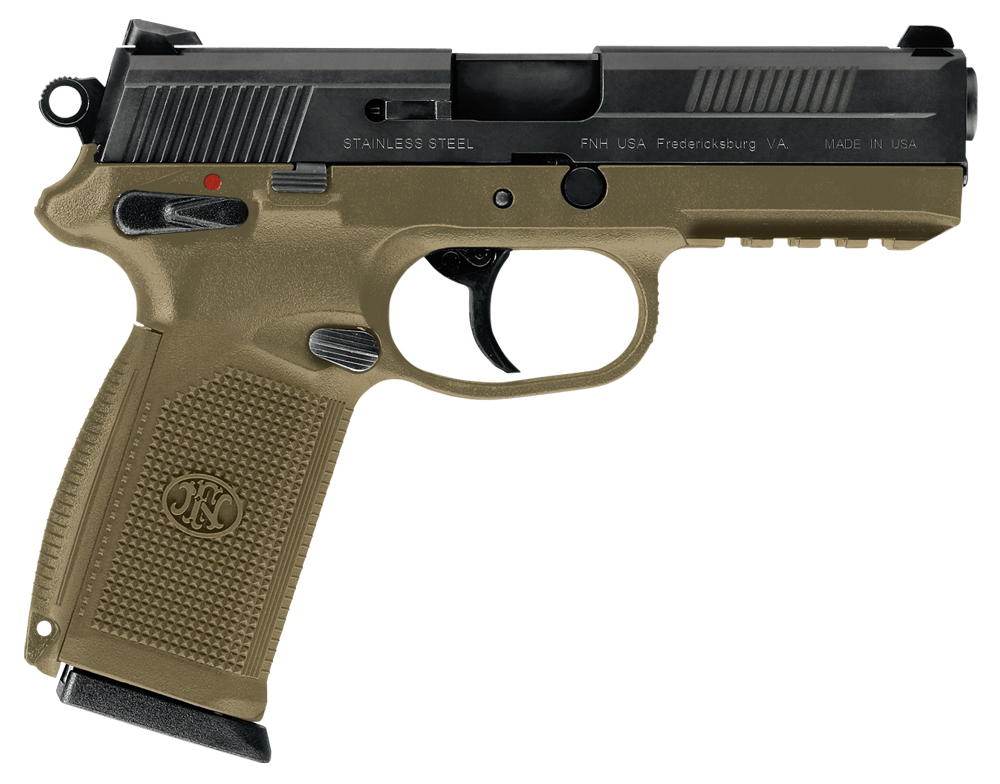 The FNX-45 will come in two color finishes--matte black and silver or flat dark earth and matte black.