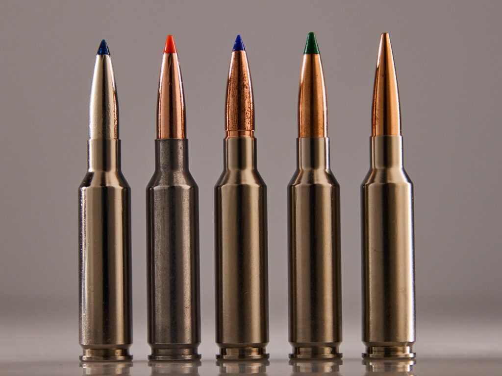 A spread of five Federal 6.5 Creedmoor +Peak cartridges.