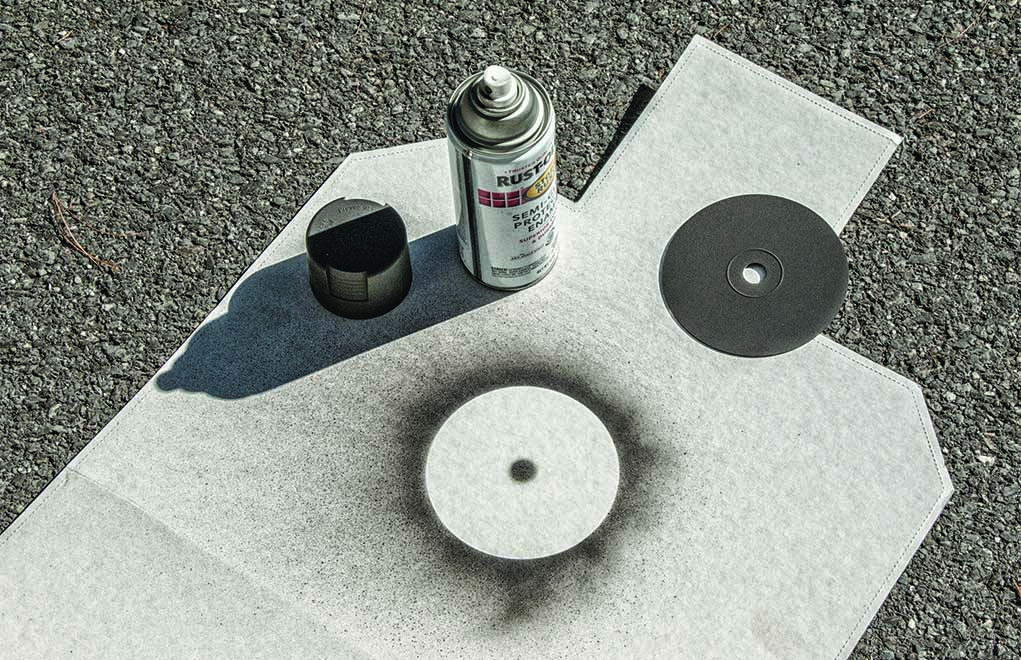 It’s easy to make a target for the Forty-Five Drill: Just place an old CD or DVD on a standard MGM carboard IPSC target and paint around it with dark-colored spray paint.
