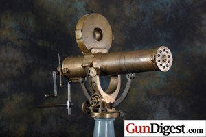 A gattling gun from the Petersen collection at the National Firearms Museum