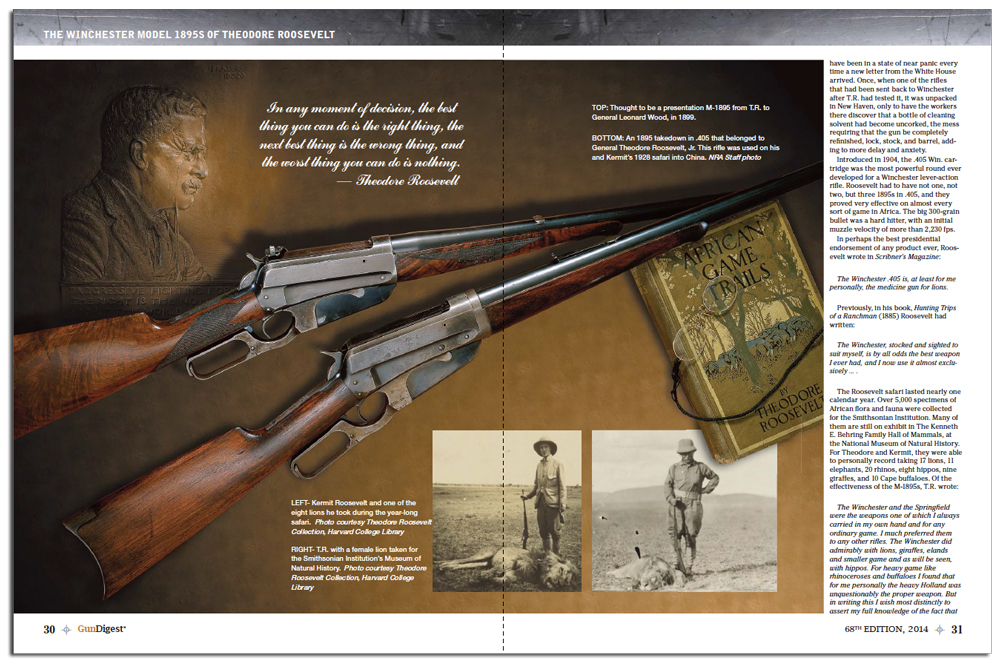 The Gun Digest 2014 book features an in-depth look at the Winchester 1895s of Teddy Roosevelt. And so much more!