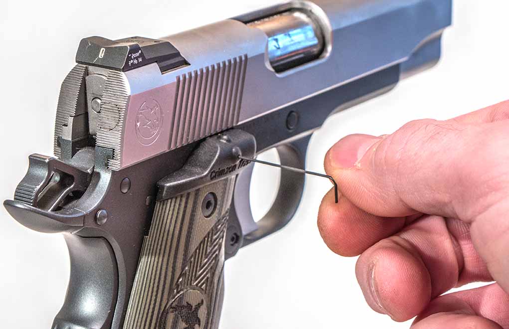 A critical aspect of utilizing these devices on a defensive handgun is that it must be zeroed correctly. The dot should appear on the target directly above the front sight at about 10 yards.