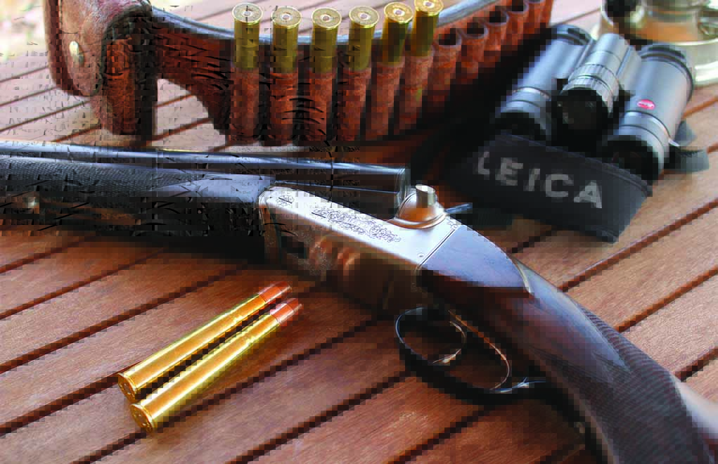 A Heym Model 89B in .470 Nitro Express that was used during a water buffalo hunt in Northern Australia.