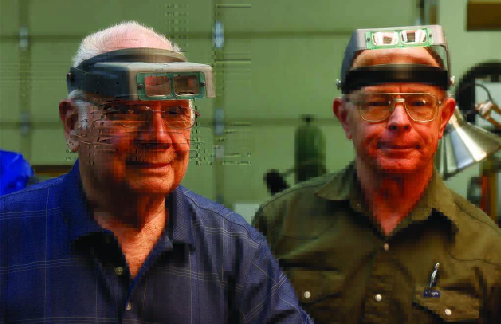 The builders of the HRRA guns: George Hoenig (left) and his associate, Owen Bartlett, in their shop. 