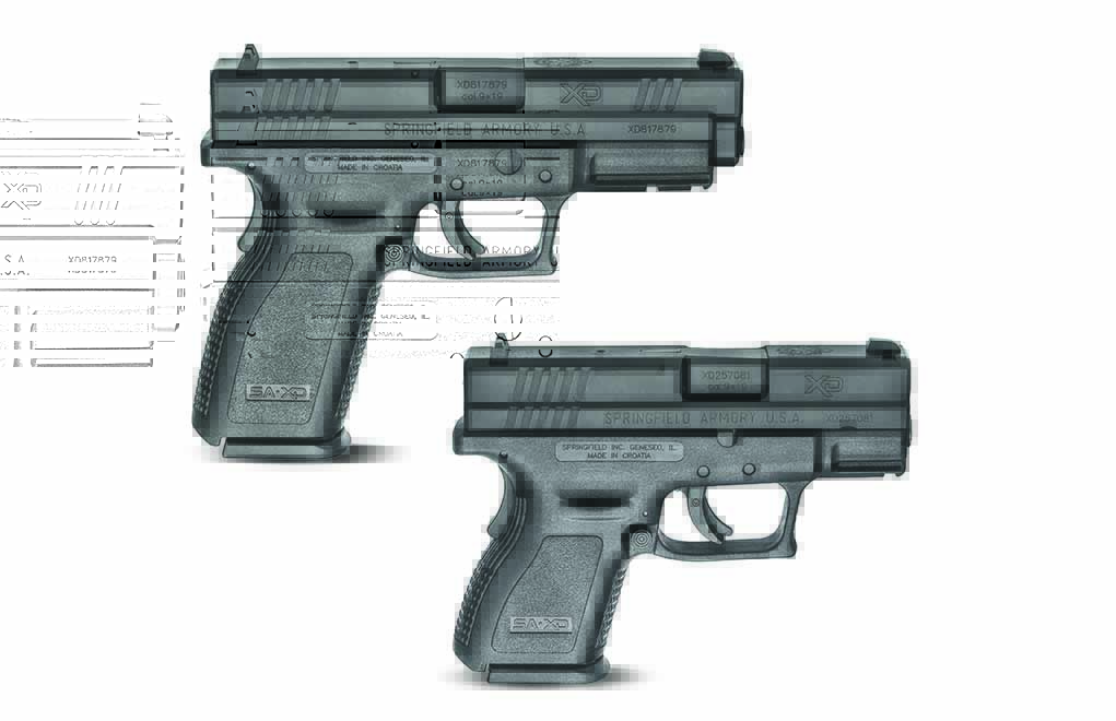 Carry and home-defense guns of the same type is logical. The 3-inch Sub Compact XD is easy to carry, and it operates the same as the 4-inch Service Model, which comes standard with an accessory rail.