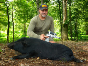 The author took this wild hog in North Carolina with an Ultradot 30 equipped BFR in .500 JRH. Photo by Author