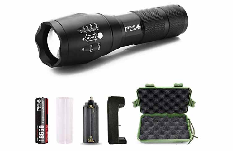 less-than-lethal PeakPlus Rechargable Tactical Flashlight