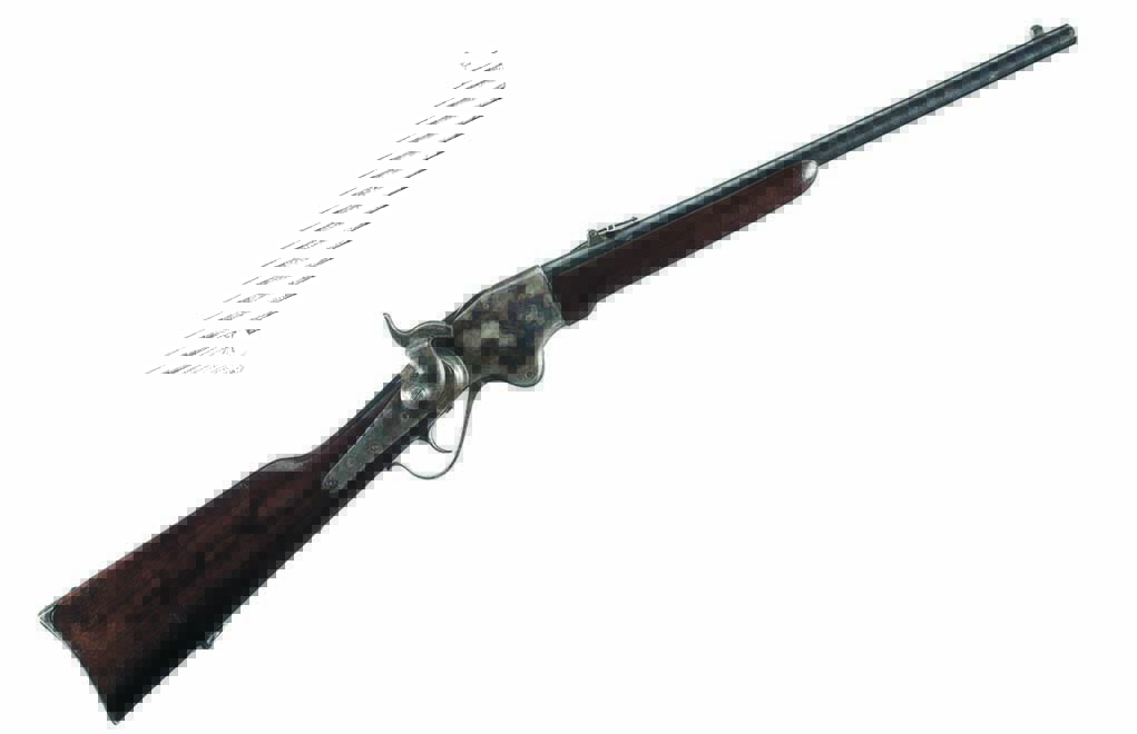 Interestingly, the Spencer rifle’s lever pulls double duty as a trigger guard. The gun’s large hammer had to be manually operated, slowing down its rate of fire.