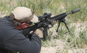 By getting your entire body behind the scope and not off to the side, you can better absorb recoil, which will help you stay on target, particularly when follow-up shots are needed. Author Photo