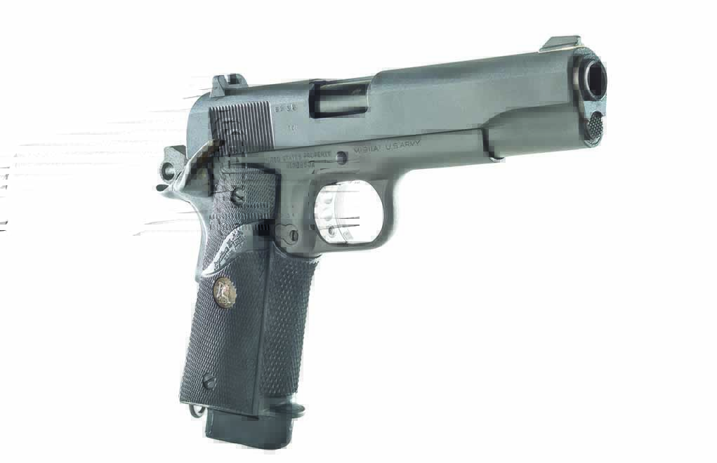 (above) For his build, the author used a 1943 Colt frame with a seven-digit “hard” slide.