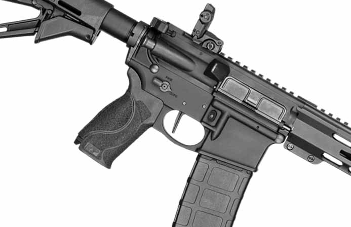 Just link M&P pistols, the S&W AR has interchangeable palm swells on its grip. 