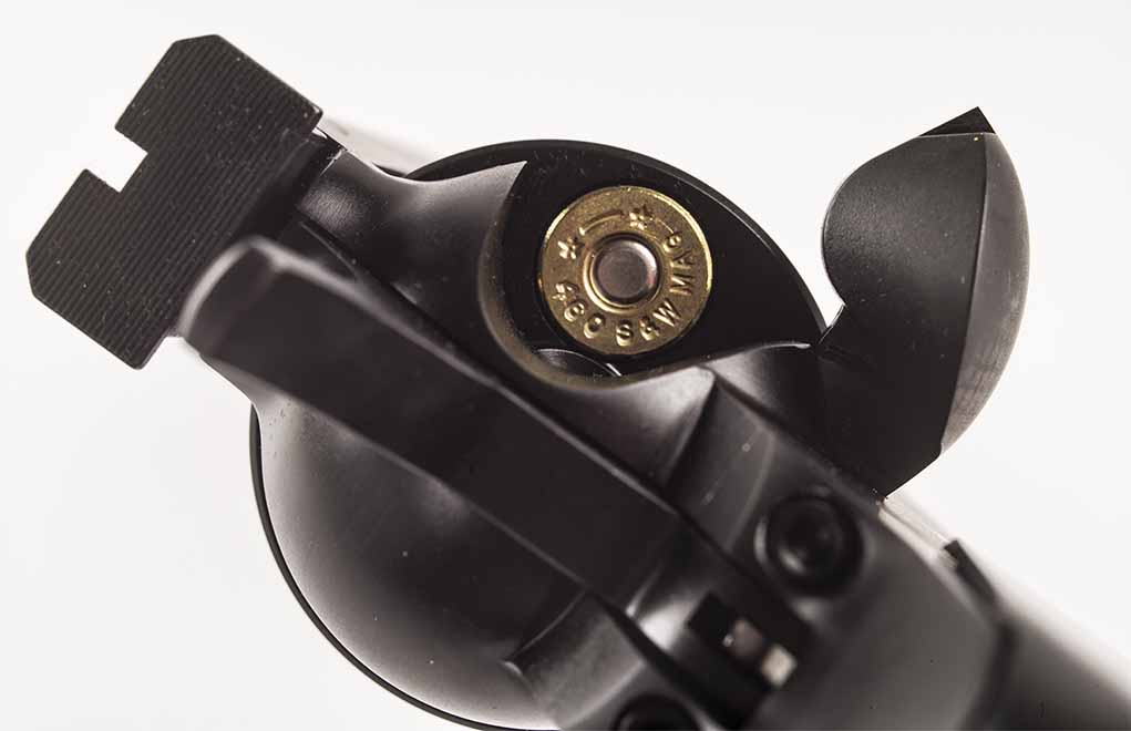 Just like every other piece of this revolver, the fit and function of the loading port gate is precise and easy to manipulate. 