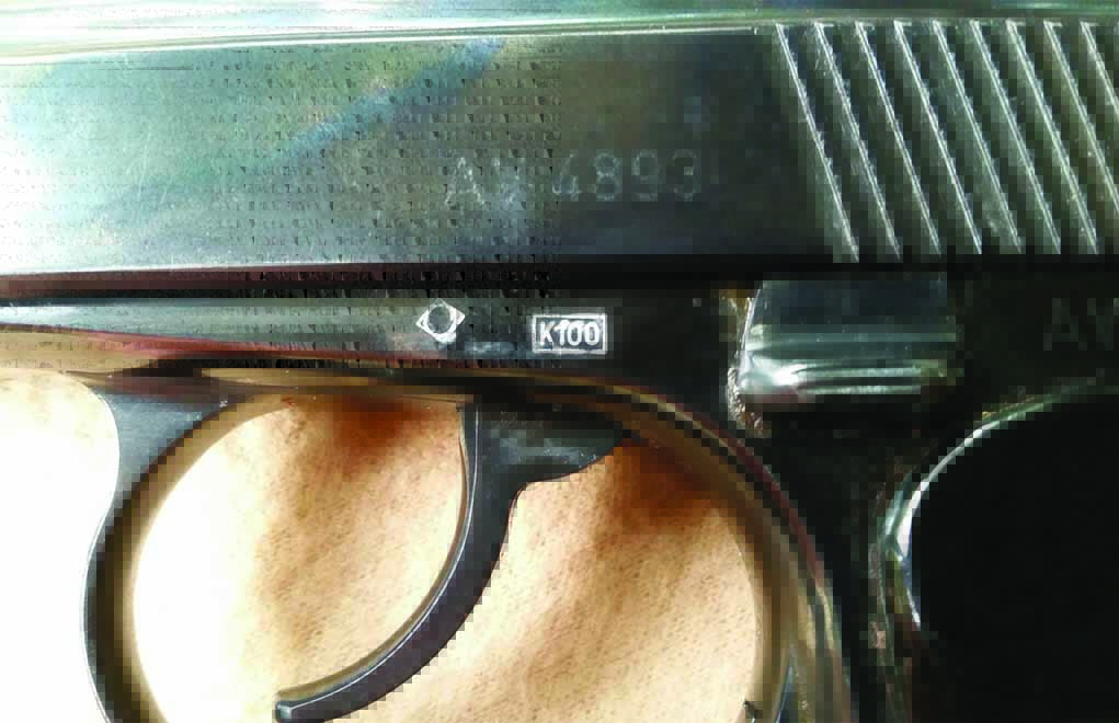 The East German copy of the Makarov seems to be the most desirable among collectors and shooters given its silky smooth blue finish and black plastic grips. They are readily identified by the “K100” in a rectangle on the left frame along with a triangle cartouche and a circle within. Gun condition and discreet import marks have an influence on current prices. (Photo courtesy the author’s collection)