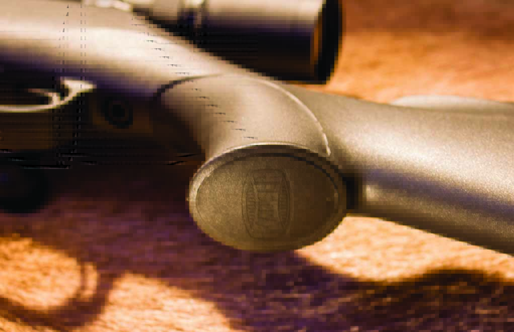 The Mauser embossed grip cap and soft-touch pistol grip.