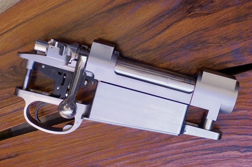 This is a modern representation of the Mauser Magnum Square Bridge action from Granite Mountain Arms. Quite a number of rifles chambered for the massive .505 Gibbs cartridge have been crafted using this action.