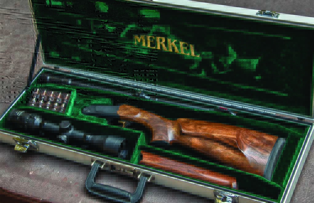 The Americase supplied with the Merkel K3 is robust, secure and lockable. You’ve got to admit that the disassembled and cased K3 Stutzen has a bit of royal flare. It’s like a rifle for a king!