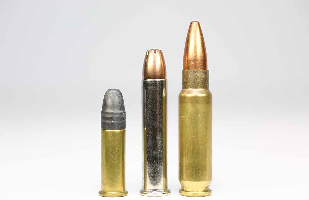The 5.7x28, next to a .22 Magnum, and on the left, a .22LR.