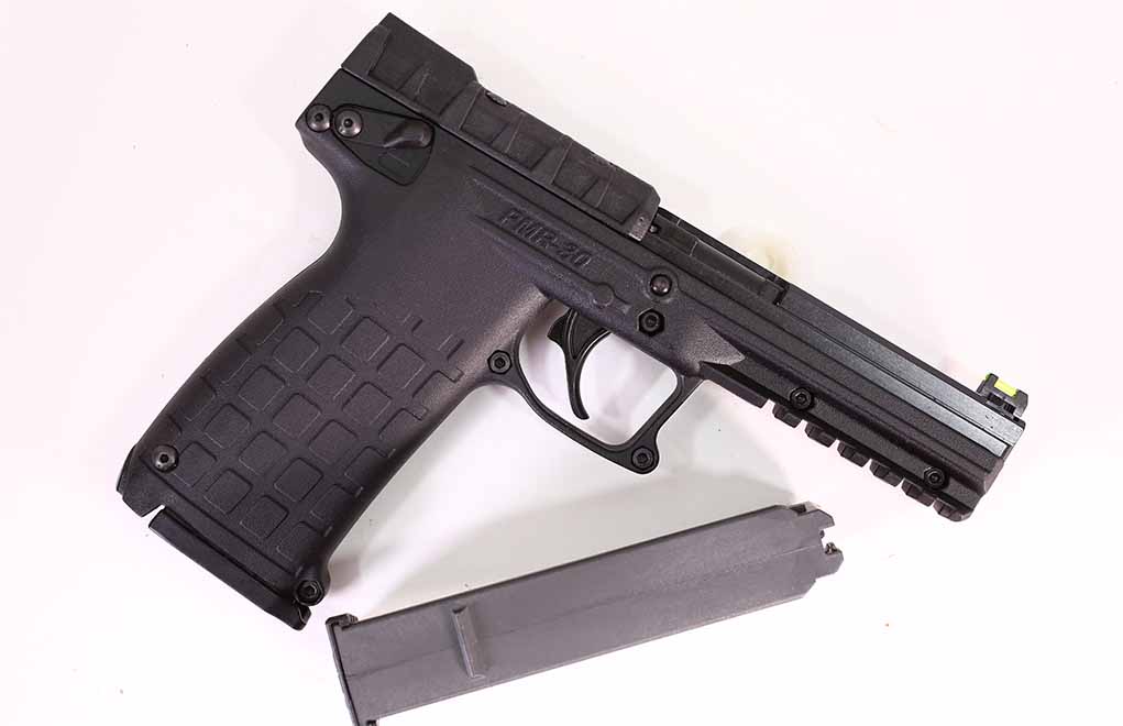 The Kel-Tec PMR-30 might not look like the Hammer of Thor, but it’s soft in recoil, it holds 30 rounds of .22 WMR, and a spare magazine gives you another 30 in a couple of seconds. Having 30 or 60 rounds of .22 WMR is very comforting for those who find recoil hard to deal with.