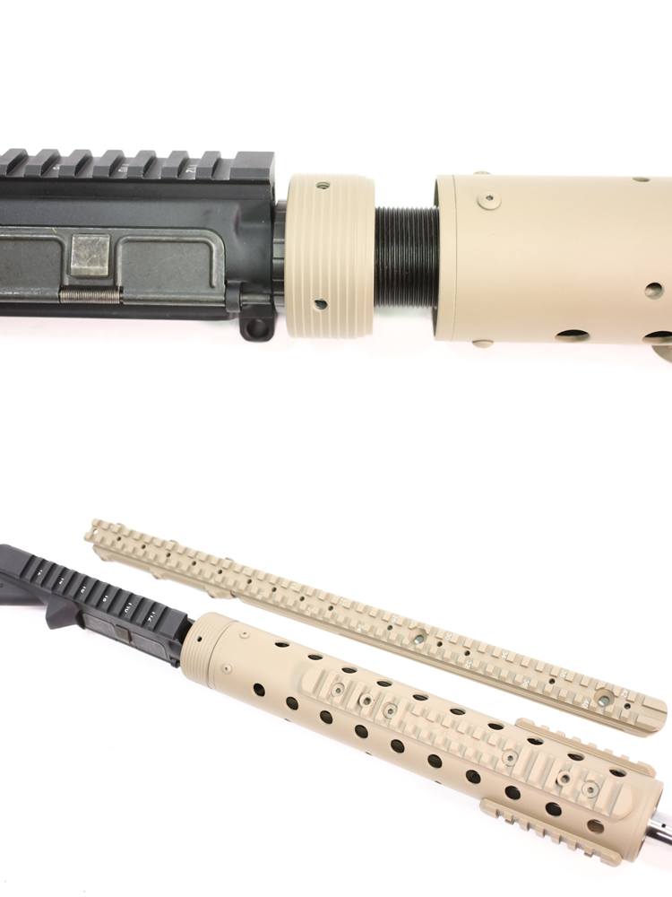 The PRI handguard assembly comes with an extra rail, the ARMS rail, which adds extra stiffness to the upper by bridging the receiver and handguard.