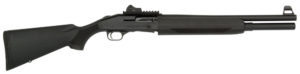 The 8-shot SPX version of the Mossberg 930 Tactical, in addition to the extended magazine tube, features a standard style stock, tall AR-15-style sights with a red light gathering front sight tube, fully adjustable rear sight and a section of picatinny rail on top of the receiver for mounting optical sights.
