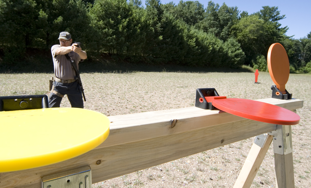 The Newbold Targets are adjustable, allowing you to set the ease with which your particular gun knocks them down.