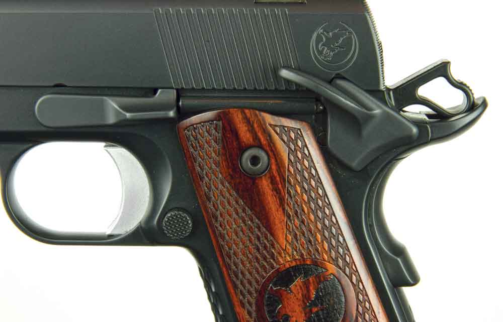 Although not visually obvious, the shooter’s trigger finger doesn’t have to be extended as far as with the normally seen long trigger, which changes leverage and results in a smoother stroke and more trigger control. Border Special 1911