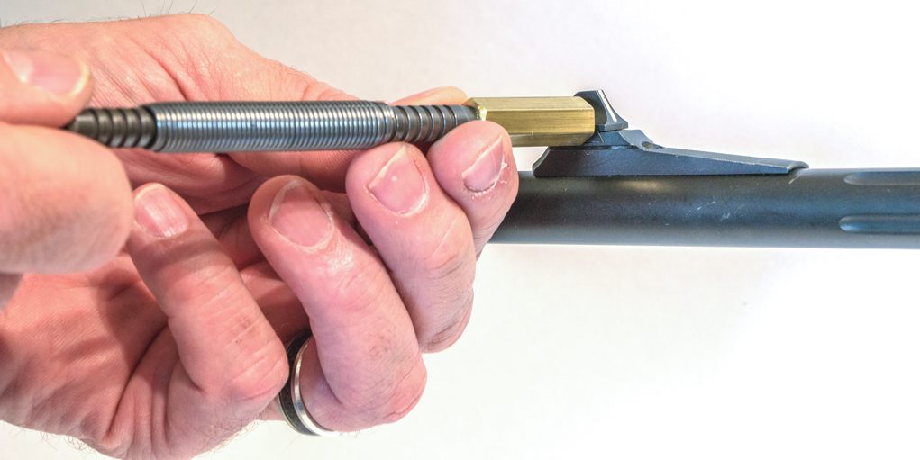 The Wyoming Sight Drifter adjustment tool from Skinner Sights is a must for anyone serious about shooting with open sights on a handgun or riﬂ e. It will take the work and the cussing out of sight adjustment.