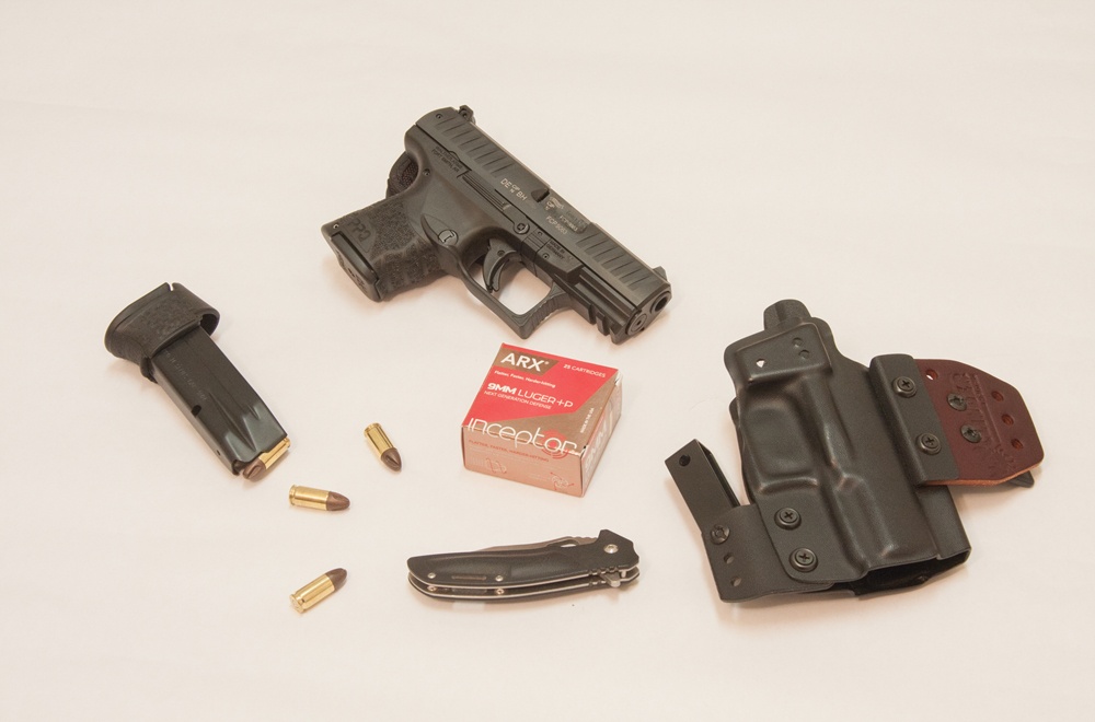 Walther’s new PPQ has the dimensions and the performance capabilities to make it an excellent carry piece. Shown here with Inceptor Ammunition ARX ammo and a Clinger Holsters concealment holster.