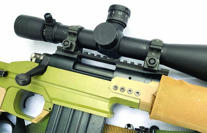 A solid scope and mount setup, like the Leupold in Badger Ordnance rings here, is a necessity for precision. This particular scope is nice and light and rides easy in a bag with a covered windage turret.