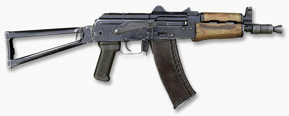 Replacing the automatic Stechking pistol that was in service with tank, APC and artillery crews, the AKS-74U shorty was a logical choice due its commonality with the main battle rifle, the AK-74, with coolness factor to boot.
