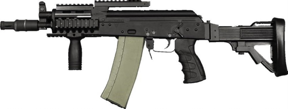The Polish 5.56mm shortened carbine KbS wz.96 Mini-Beryl is simply the Onyks Avtomat chambered in 5.56x45mm NATO caliber with modern handguards and stock.