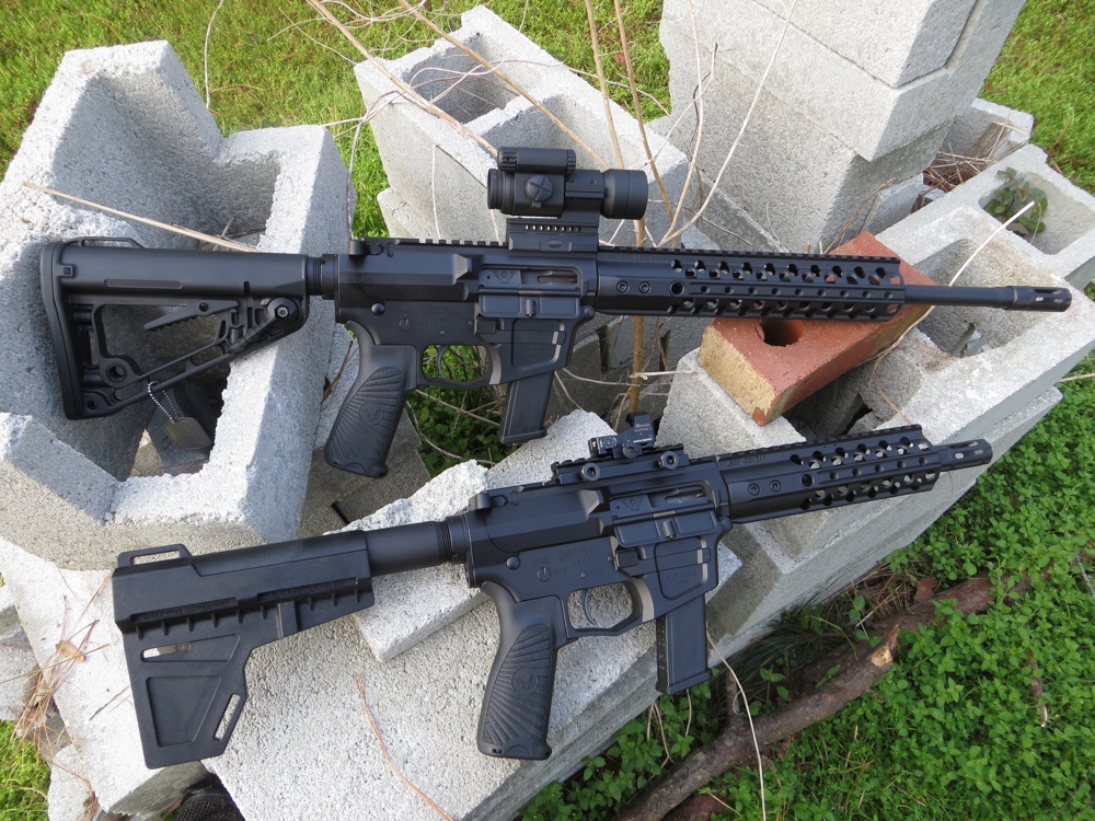 The Wilson Combat AR9 rifle (top) is a dedicated 9mm that feeds off Glock Gen4 magazines. The AR9 pistol (bottom) packs all the features of the rifle but in a compact package.