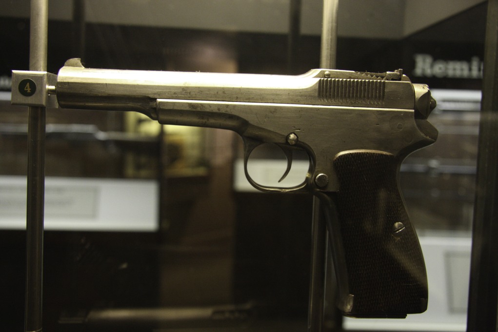 The handmade prototype that John Moses Browning had developed before things changed.
