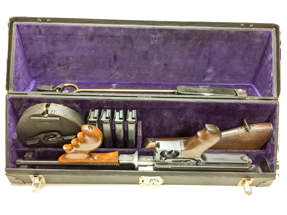 Thompson submachine gun in FBI case with all accessories. Photo: Tracie Hill