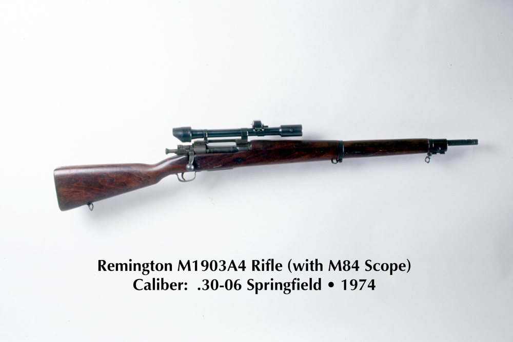 The Remington M1903A4 with an M84 scope was an early SWAT-issue sniper rifle.