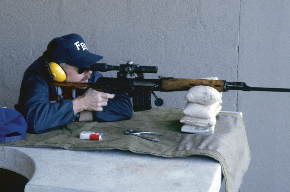 This Russian Dragunov sniper rifle tested at FBI FTU. The author fires it on the Rifle Deck.