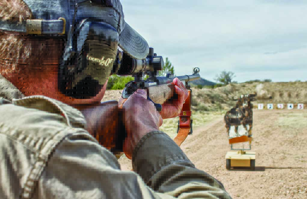 Using proper shooting form is one way to mitigate heavy recoil. When shooting a hard-kicking rifle, don’t shoot it across your body—square-up behind the rifle.