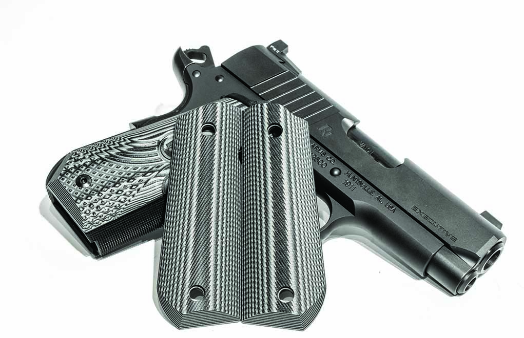 Remington’s UltraLight Executive comes out of the box with an attractive set of gray/black VZ G-10 grips.