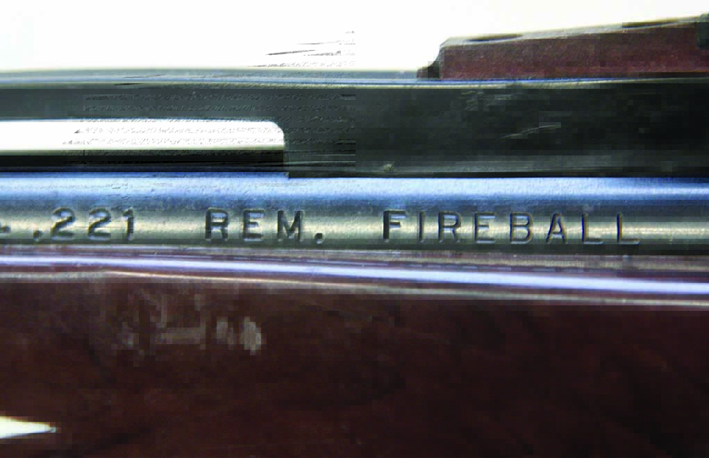 The author’s 1978-vintage Remington XP-100 is stamped with .221 Remington Fireball markings—the round that was designed specifically for this handgun in 1962–‘63. 