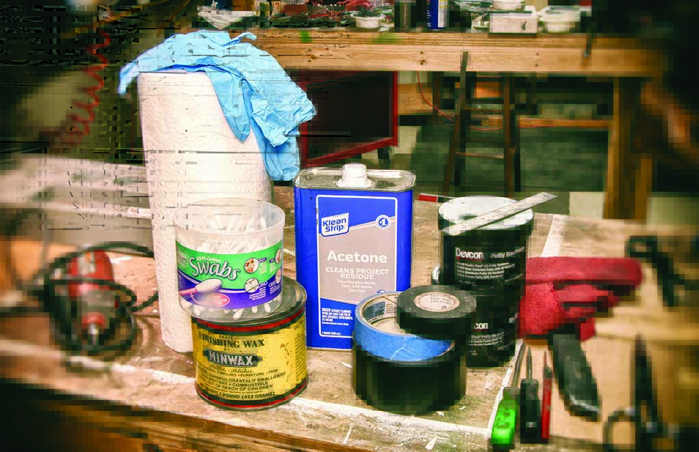 Here’s a collection of tools and supplies that are needted to perform a high-quality bedding job. Ideally, a mill would be substituted for the Dremel tool.
