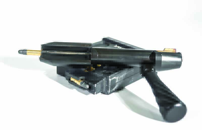 The flush-faced extractor and ejector have such positive control over the round that the rifle can be loaded sideways or upside-down with zero bullet deformation. 