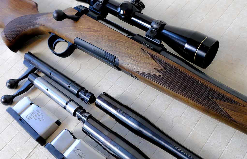 The Titan 6 is a rotary bolt-action rifle that enables shooters to change cartridges with nothing more than a hex wrench, new barrel, bolt and magazine. No special tools, lathes, wrenches or go/no-go gauges are needed.