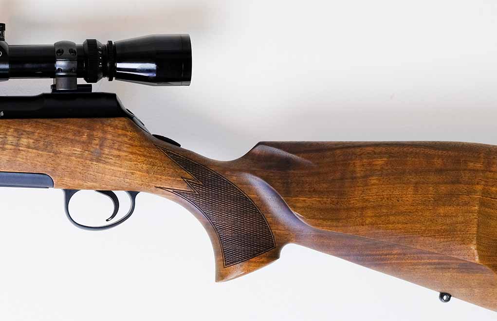 The beautiful wood leaps out at you, with the Bavarian-style stock placing curves at every angle.