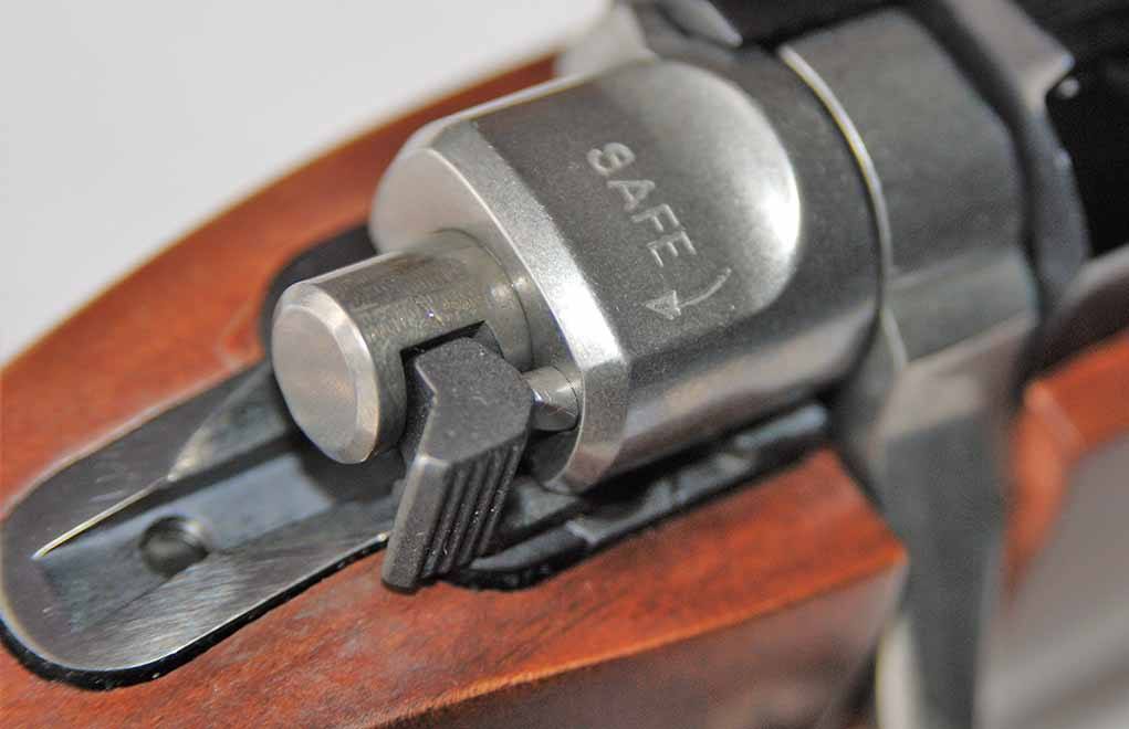 The Ruger 77/44 employs a three-position rotary safety.