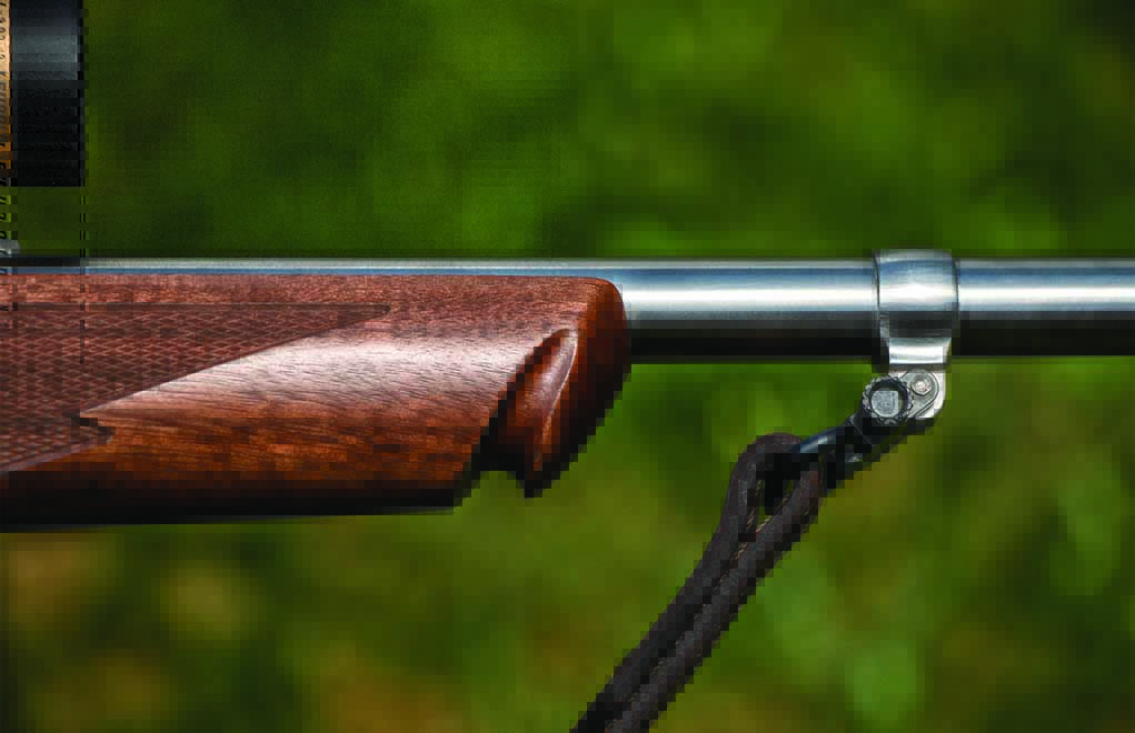 The Alexander Henry-style forend on the Lipsey’s Ruger No. 1 in .30-30 Winchester adds a bit of class to an already elegant rifle.
