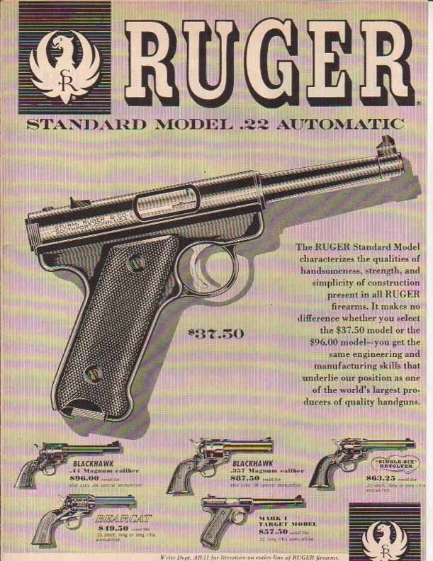 Here, one of many ads for the Ruger Standard Model.