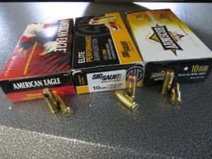 The 180-grain FMJ are good all-around training rounds or if you need extra penetration on your target. A variety of ammunition makers produce this go-to load.